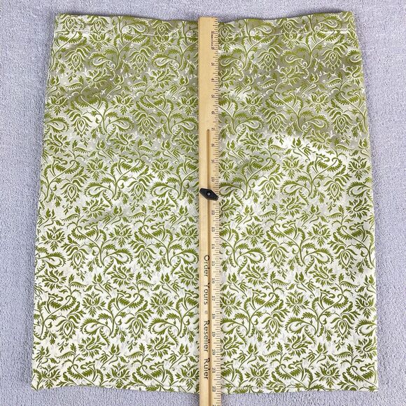 Escada Couture Silver Jacquard Skirt Suit Women’s Size 42 Green White Germany - Picture 14 of 16